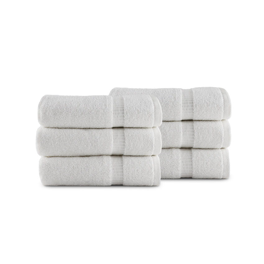 Belem 6 Pcs Terry Hand Towel | Cotton White
