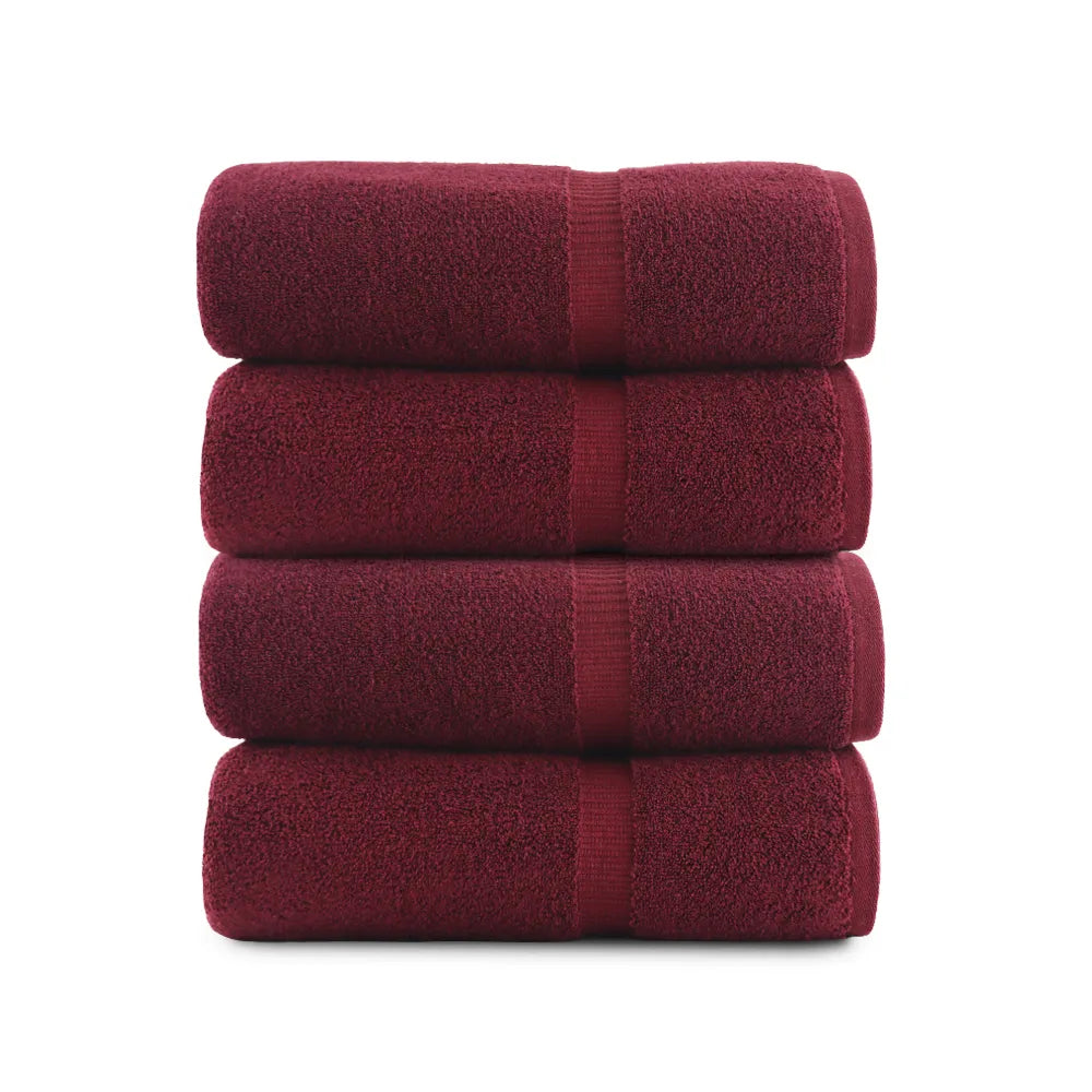 Belem 04 Pcs Terry Bath Towel | Cotton Cherry Cola | 600 GSM