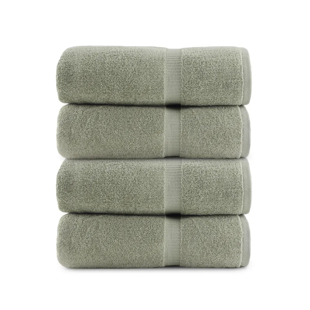 Belem 04 Pcs Terry Bath Towel Cotton Sage Green 600 GSM