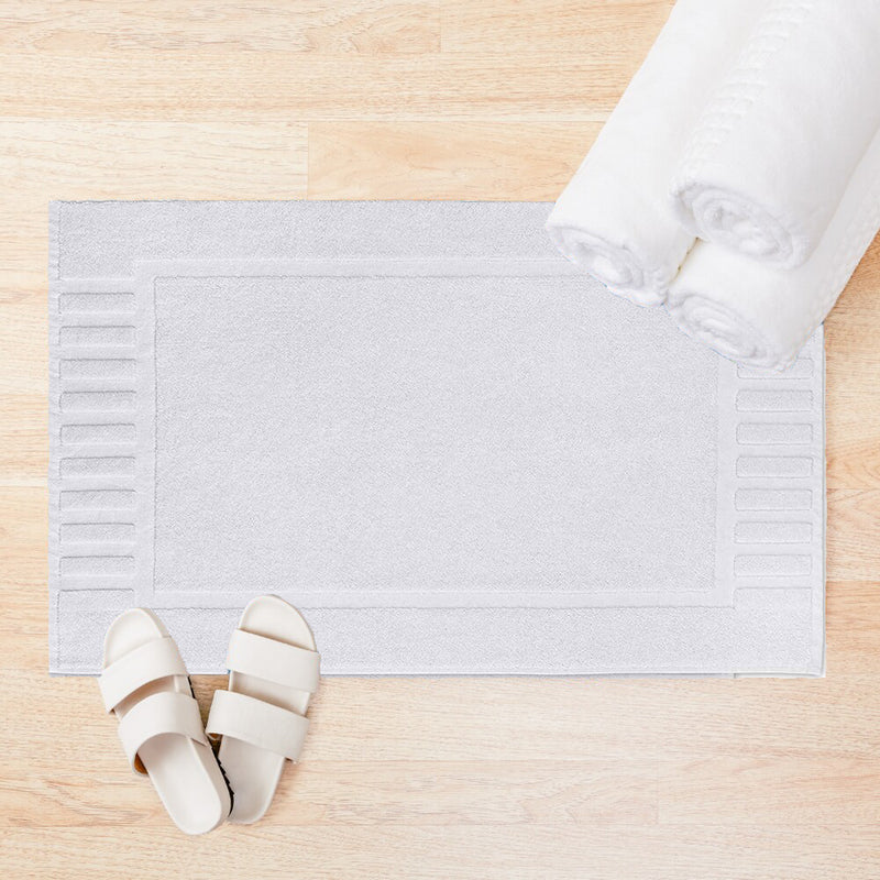 Belem 2 Pcs Terry Bath Mat | White