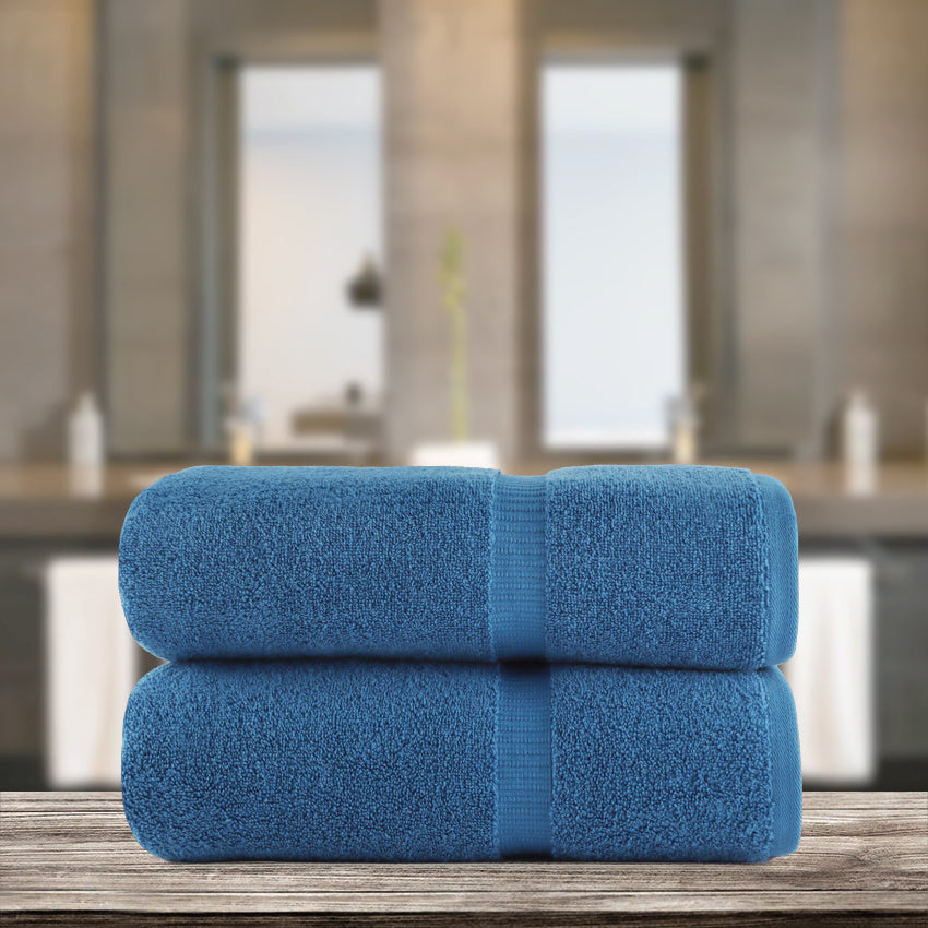 Belem 02 Pcs Terry Bath Towel | Evening Blue | 600 GSM
