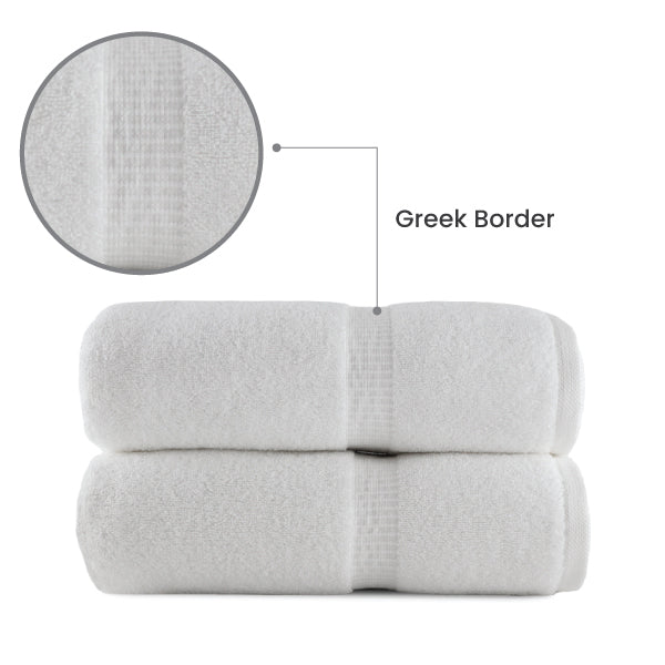 Belem 02 Pcs Terry Bath Towel | Cotton White | 600 GSM