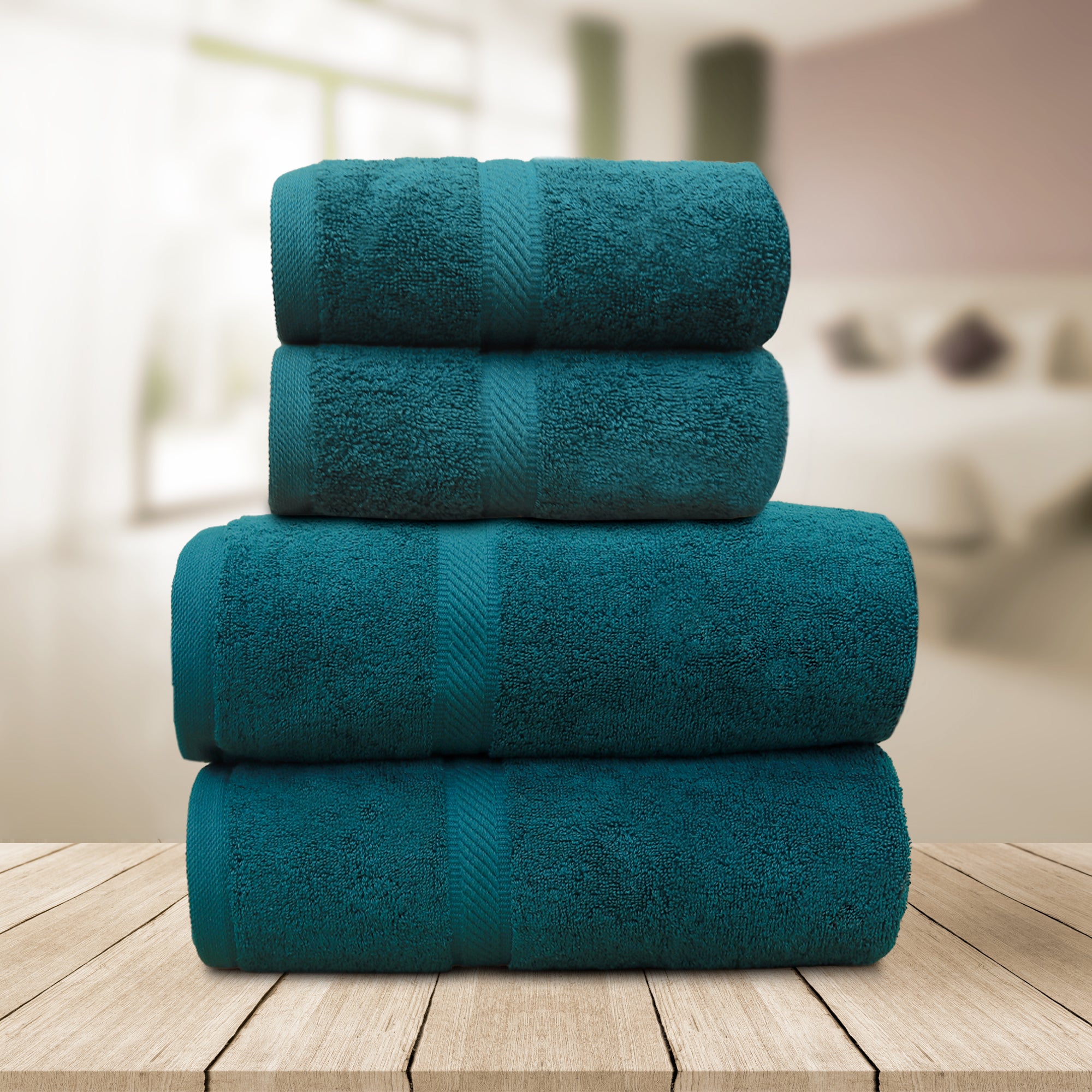 Belem 4 Pcs Terry Towels Set | Petrol