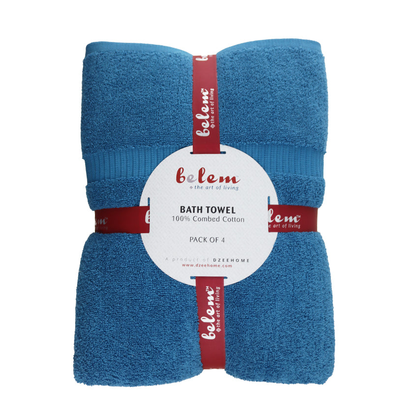 Belem 04 Pcs Terry Bath Towel | Evening Blue | 600 GSM