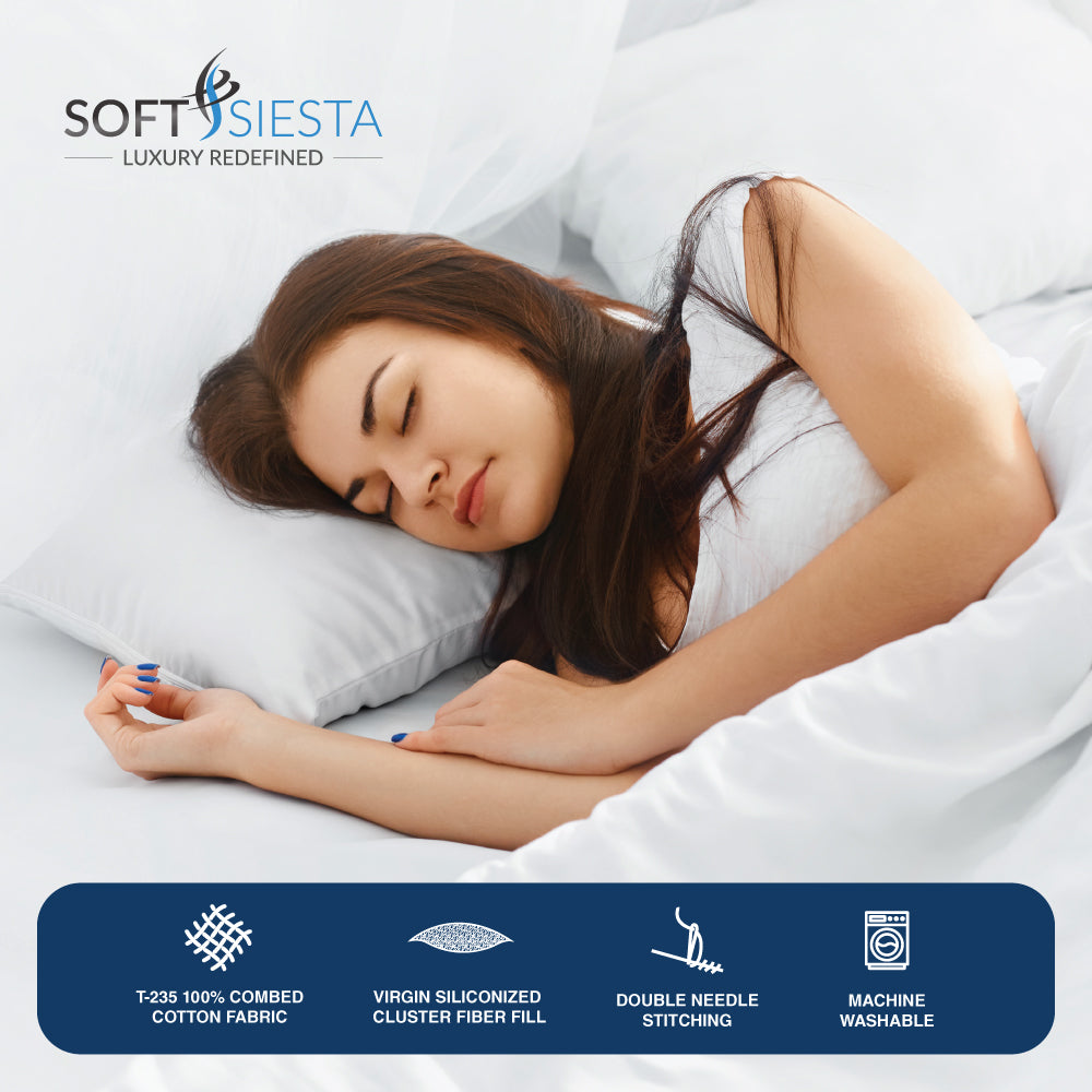 Soft Siesta Luxury Bed Pillows Pack of 2 - (5 Boxes)