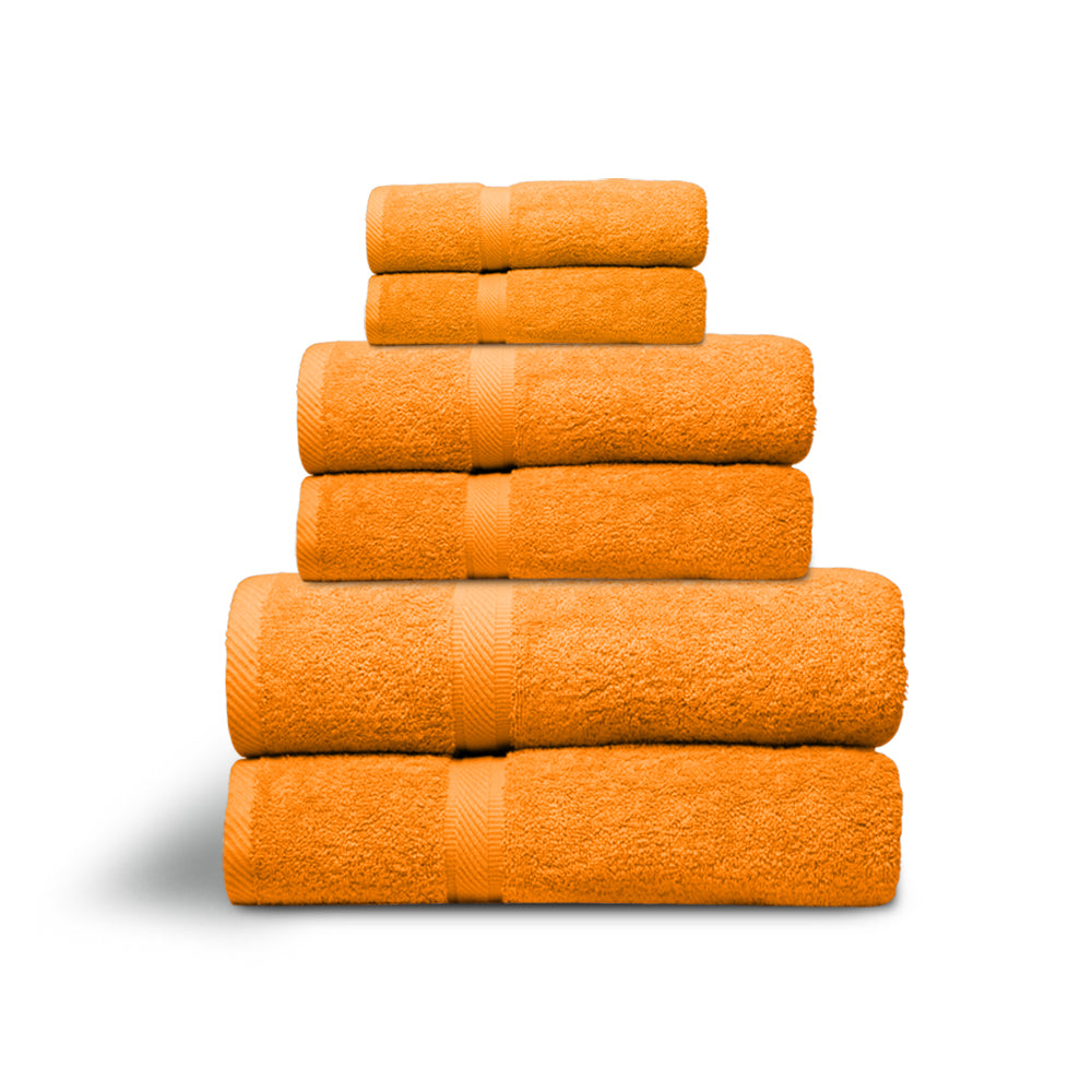 Softsiesta 6 Pcs Terry Towels Sets | Cotton | Orange