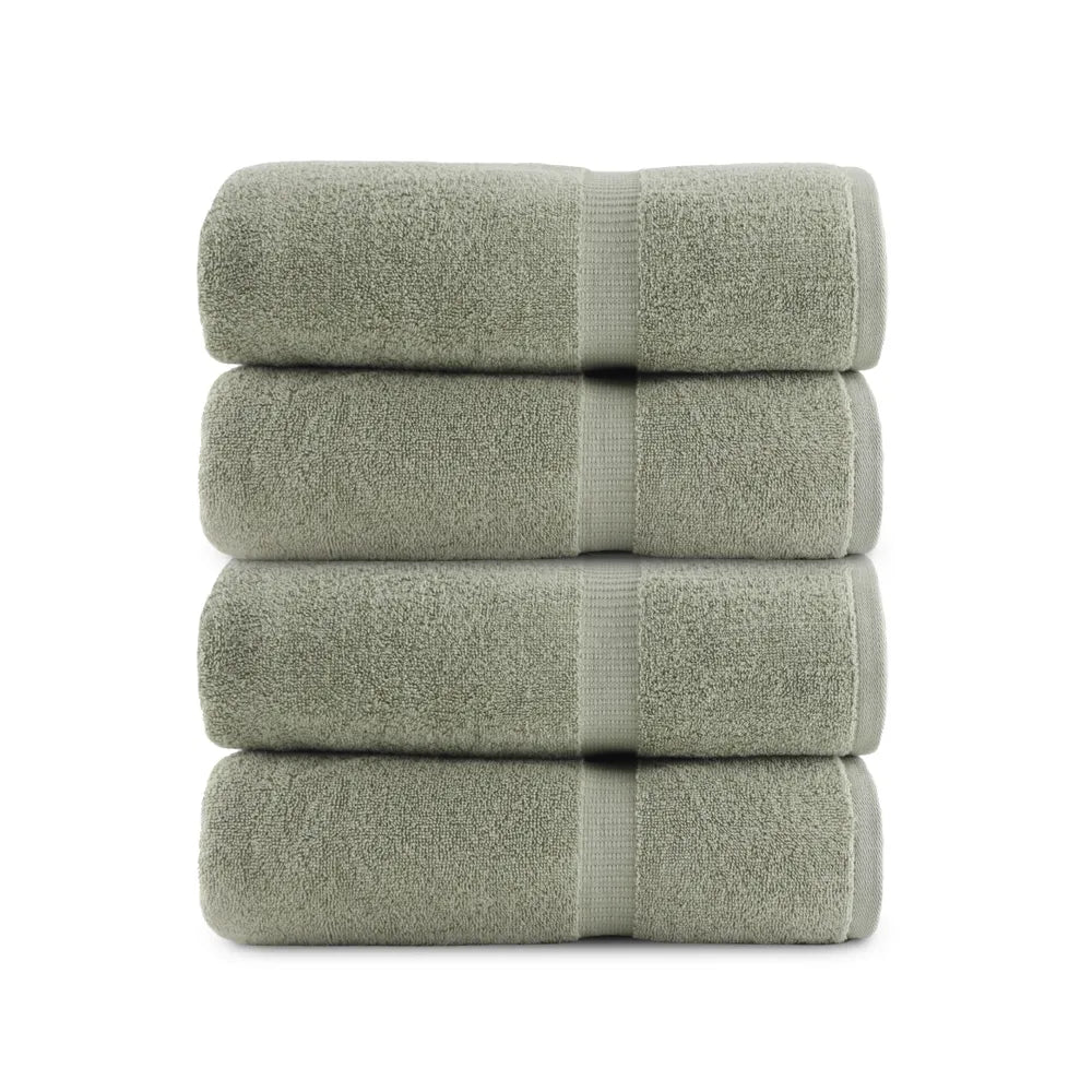 Belem 04 Pcs Terry Bath Towel | Cotton Sage Green | 600 GSM