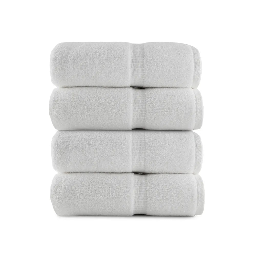 Belem 04 Pcs Terry Bath Towel | Cotton White | 600 GSM